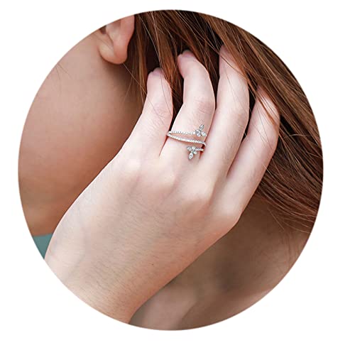 Ullkel Butterfly Ring For Women Silver Double Butterfly Rings Engagement Ring Butterfly Diamond Ring For Teen Girls Jewelry (8) #TOP1