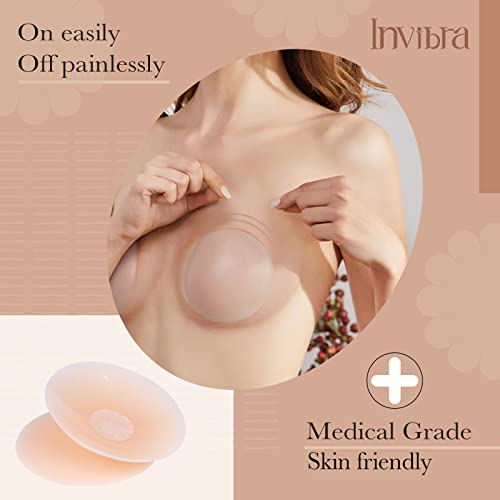 INVIBRA Reusable Seamless Adhesive Nipple Covers #TOP29