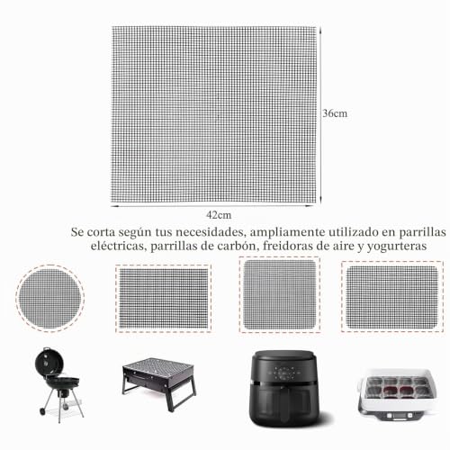 Miniatura 2 de 2 Piezas Rejilla Barbacoa, Rejilla Para Barbacoa Antiadherente Bbq Esterilla Cortable Para Parrilla Horno 36 42cm
