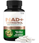 NADH+ Resveratrol Supplement 120 Capsules, Supports Healthy Aging, Cellular Energy, Metabolism &amp; ...