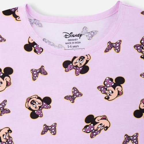 Image of Nap Chief Kids Official Cartoon Characters Printed Cotton Dress for Girls, Fit & Flare Summer Dress for Casual Wear
