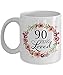 90th Birthday Gifts for Women - Gift for 90 Year Old Female - 90 Years Loved Since 1930 - White Coffee Mug for Wife Mom Nana Grandma Her