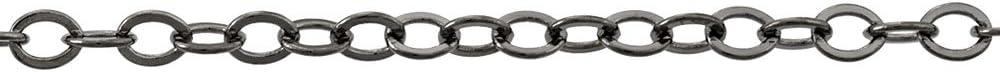 JewelrySupply Cable Link Chain 3mm Gun Metal Plated (Foot)