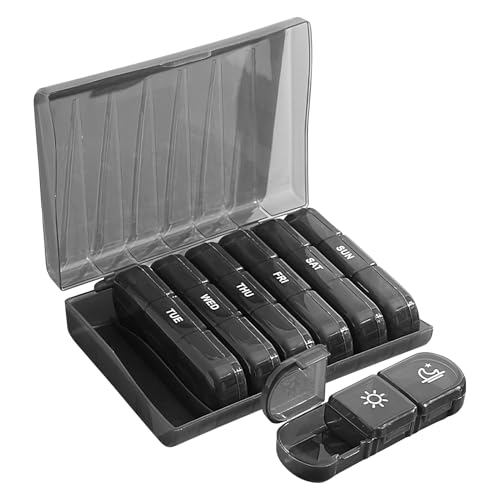 Imagen de Hozaenwa Pastillero Semanal Organizador De Pastillas 3 Veces Al Día Dispensador Hermético para Suplementos de Uso Diario Hombre y Personas Mayores