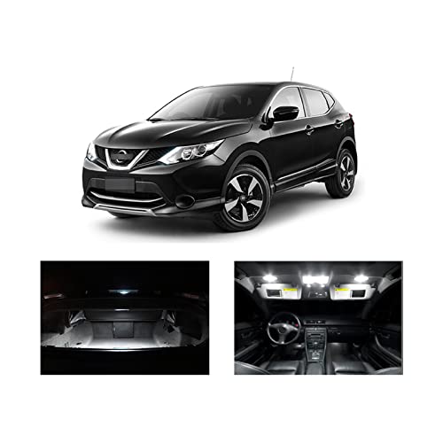 XKHSD, Kit de luz de Mapa de Lectura Interior LED Canbus de Coche Blanco de 11 Bombillas, para Nissan Qashqai J10 J11 2007-2018 2019 lámpara de Licencia de Maletero de cúpula, White