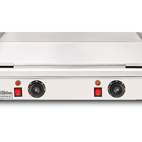 Aldkitchen Flat Top Griddle | Compact Teppanyaki Grill With Scapula | Manual Control | 110V (23.85" X 13.97") #TOP3