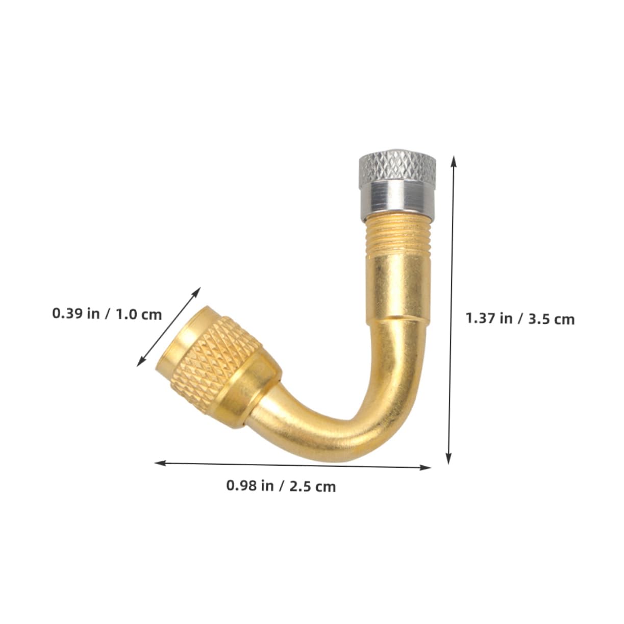 DECHOUS 2Pcs Valve Stem Extenders Bend Tire Valve Extension Adapter for Cars Motorcycles Rvs Durable Resistant Easy Tire Maintenance Accessories