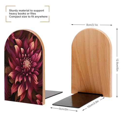Sujetalibros de madera resistente que evita la caída de libros pesados 3