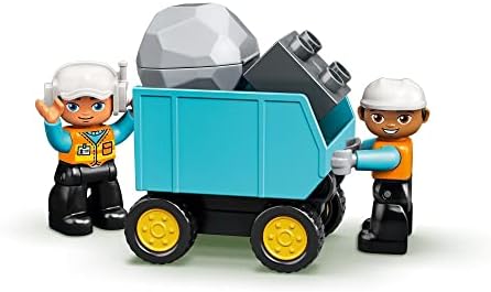 LEGO 10931 DUPLO Town Truck & Tracked Excavator Construction Vehicle Toy for Toddlers 2 - 4 Years Old Girls & Boys, Fine Motor Skills Development