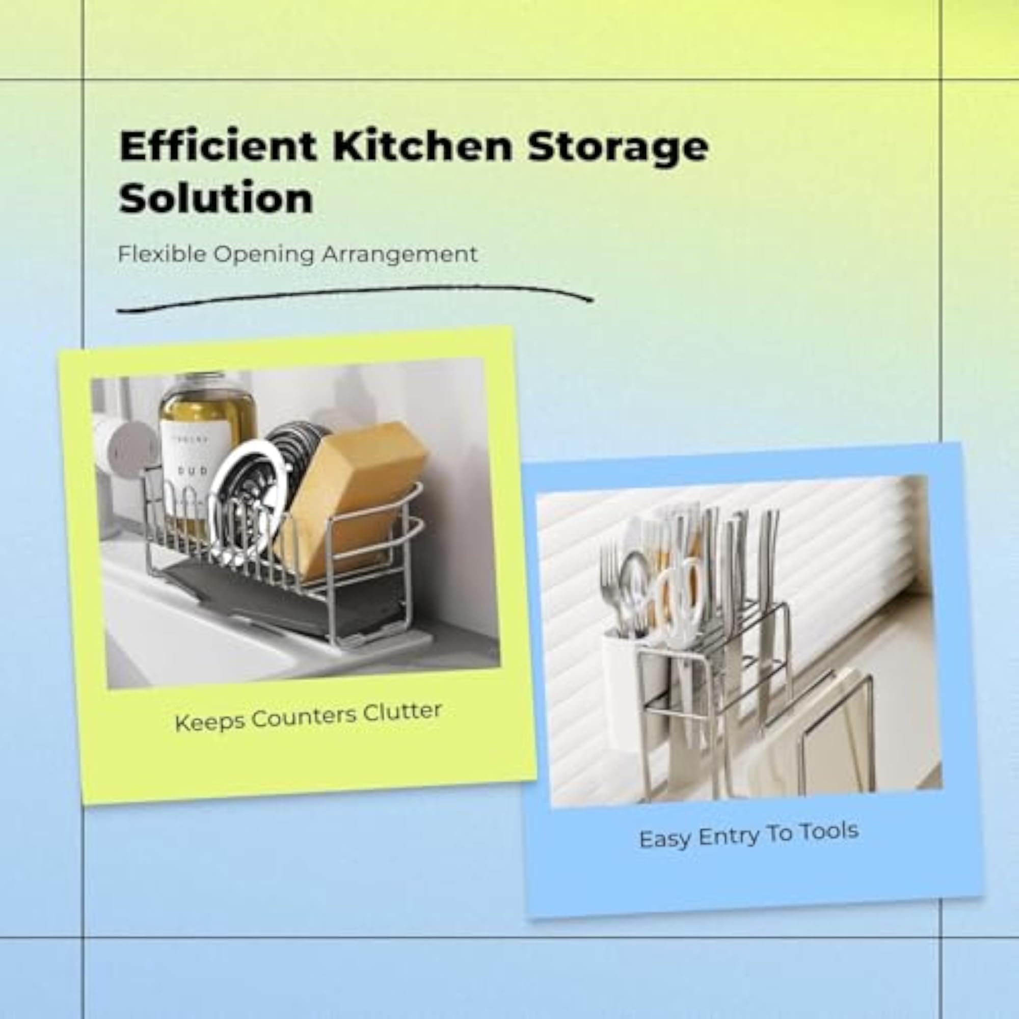 Stainless Steel Kitchen Countertop Organizer, Multifunctional Rack