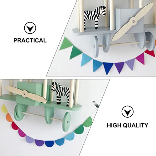 ORFOFE 2 pcs Heart Fabric Shower Decoration Decor- Rainbow Kid Triangle Bunting Hanging Wedding Supp