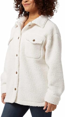 32 Degrees Women's Cozy Fleece Shirt Jacket Oversized3