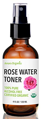 Rose Water Spray For Face - Facial Toner & Hair Mist - Usda Certified Organic - 100% Pure & Alcohol Free - 4 Oz #TOP1