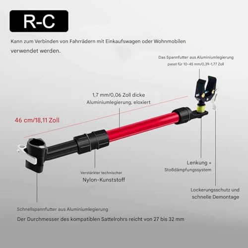 Connecteur de remorque de vélo résistant aux intempéries en acier renforcé - 6
