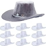 10 Pcs XL Cowboy Hat Cover Plastic Waterproof Hat Protector Elastic Rain Cover Unisex Travel Western