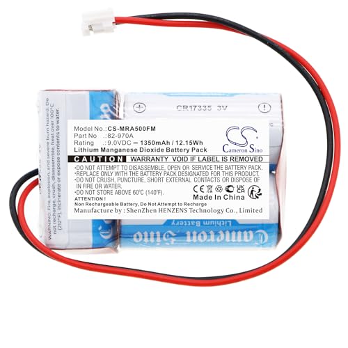 Cameron Sino 1350mAh Replacement Battery for McMurdo Smartfind 406 EPIRB A5 A5G E5 G5, 406MHz Marine Emergency Beacon 9V