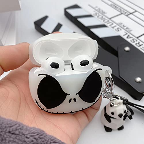 Compatible With Airpods 3 Case Cover, Luminous Skull Case Compatible With Airpods 3Rd Generation Cases (2021), Cute Funny Anime Case For Airpods 3 #TOP5