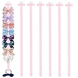 6STK Rosa Haarspangen Aufbewahrung Mädchen 96x2cm Schleife Hängender Haarschmuck Haarklammer Haargummis Und Spangen Organizer Stirnbandhalter Wand, Praktische Platzsparender Halter Für Haaraccessoires