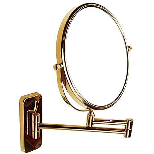 Miroir de salle de bain grossissement 3X extensible doré double face