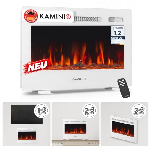 KAMINIO® Marlon PRO 24 Elektrokamin mit Heizung [Stand, Einbau & Wand]