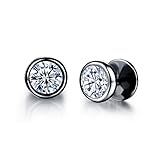 Fashion Earrings Titanium Steel AAA Rhinestone Stud Earrings for Women/Men