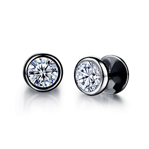 Fashion Earrings Titanium Steel AAA Rhinestone Stud Earrings for Women/Men