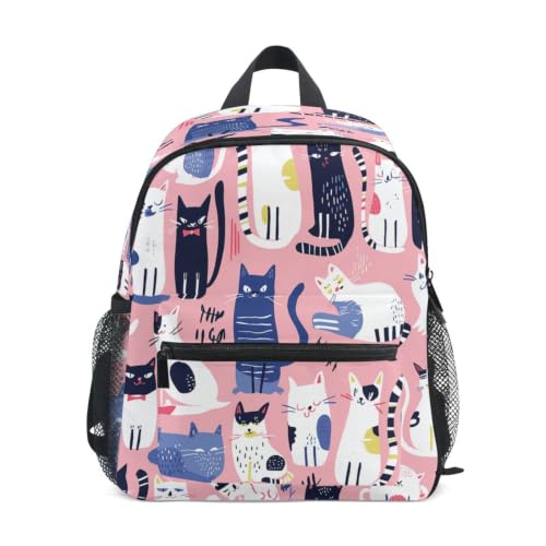 Cartable pour garçons filles avec motif chats colorés lunatiques