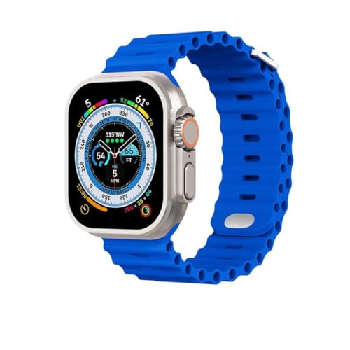 Pulseira Esportiva de Silicone Pro-Fit Azul para Apple Watch,Pulseira de Silicone para Apple Watch,