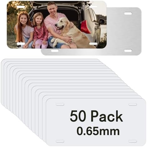 Qty. 50 - Thickness .025 / License Plate Blank 6"x12" - 1 Side Black And 1 Side