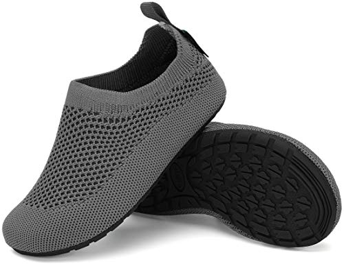 SAGUARO Zapatos de Interior de Punto Zapatillas de Estar por Casa para Niños Ligeras Zapatos de Interior Gris Oscuro 34/35 EU