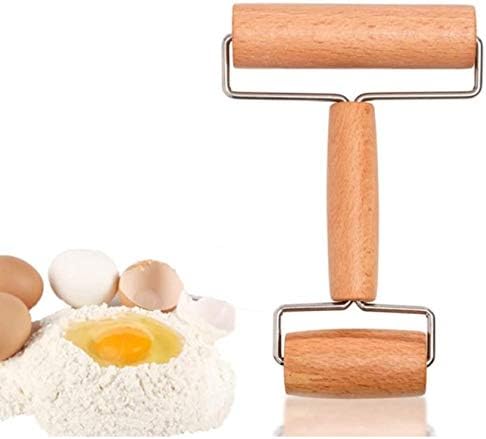 TIJAR Roller Pizza Baking Roller Wood Wooden Roller Home Non Stick Wooden Roller Wood Handle Rolling Pin for Kitchen Pizza Baking Dough