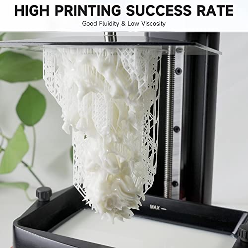 Miniatura 5 de Gratkit Resina Rígida 8k, Impresora 3d Resina, De Fotopolímero De Curado Uv De 405nm, Bajo Olor, De Alta Precisión, Compatible 2k 4k 6k 8k 10k Impresora 3d, 1000g, Blanco