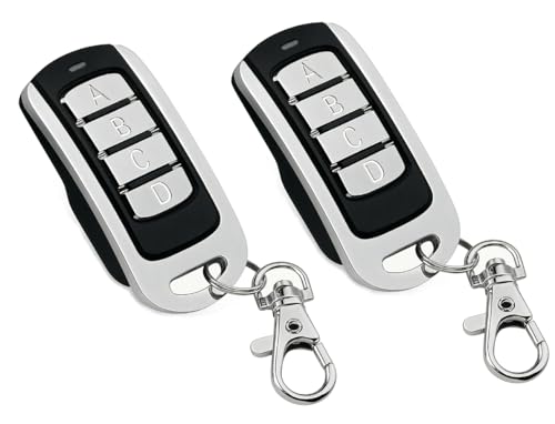 Universaler Handsender für Hörmann Garagentorantriebe – 868,3 MHz Festcode-Fernbedienung mit 4 Kanälen & Schlüsselanhänger (NUR für Modelle mit HELLBLAUEN Tasten). (2)