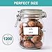 CATIFLIN 1200 Blank Removable Freezer Labels, Waterproof & Oil Resistant Stickers with Perforation Line, Ideal for Food Containers, Jars, and Pantry Organization (1