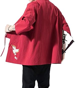 Kimono jasje gewassen linnen rose stripe Kimono jasje gewassen linnen rose stripe
