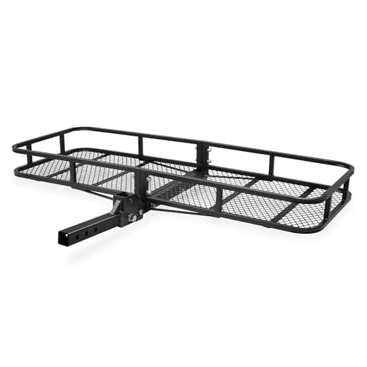 ARKSEN 60 x 25 Inch Folding Cargo Rack Carrier 500 Lbs Heavy Duty Capacity 2 Inch Receiver Luggage Basket Hitch Fold Up for SUV Pickup Camping Traveling