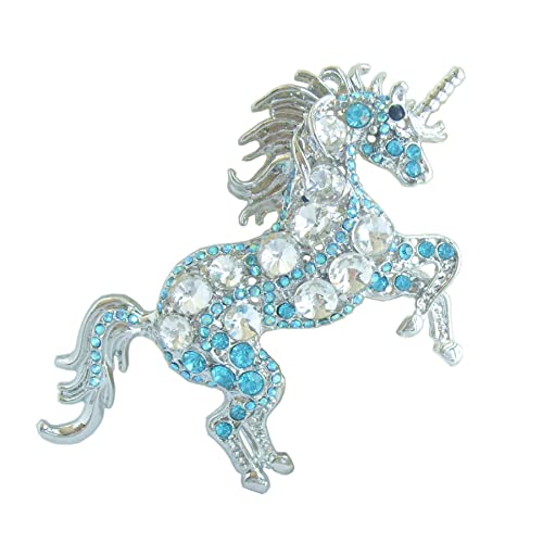 Image of Unique Animal Unicorn Horse Brooch Pin Pendant Austrian Crystal BZ6172