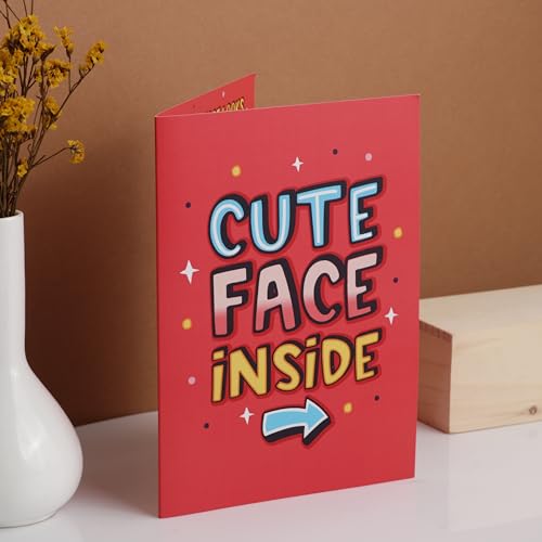 Image of Oye Happy - Cute Person Mirror Card - Romanitc Greeting Card for Girlfriend, Wife, Husband, Boyfriend, Couples, Fiance - Best Anniversary Gift for Spouse - Funny Card for Birthday, Anniversary & Valentine's Day