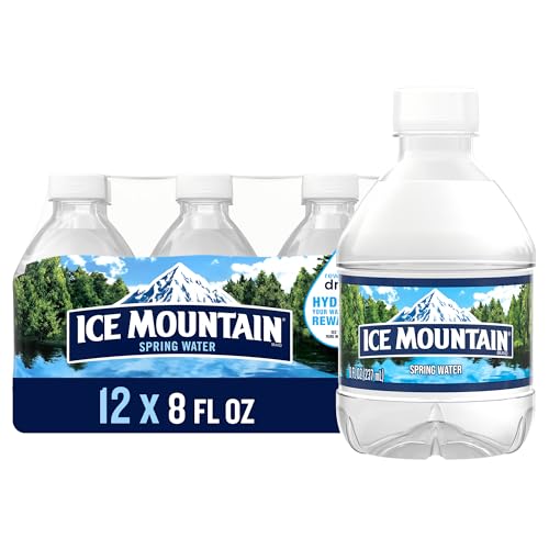 Ice Mountain Spring Water, 12 Pack â€“ Refreshing Crisp Bottled Water â€“ 8 fl oz Mini Bottle