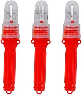 3PCS Boat Flares, Fish Attracting Light, Boat Flares Coast Guard Approved Marine | Waterproof Aerial, Handheld Emergency Signals for Fishing Nets, Life Rafts, Buoys & Boats (Red)