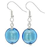 Glass Of Venice Murano Glass Antico Tesoro Disk Earrings - Silver Aqua