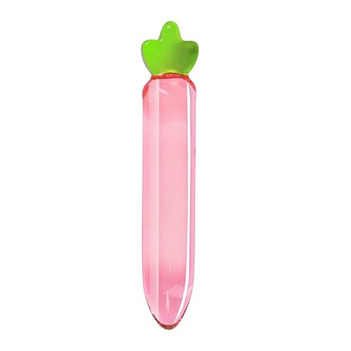 AMAZBEE Glass Wand Anal Plug Double Dildo Man Prostate Massager Women G-Spot Masturbator Sex Toys for Couples (Carrot) - Carrot