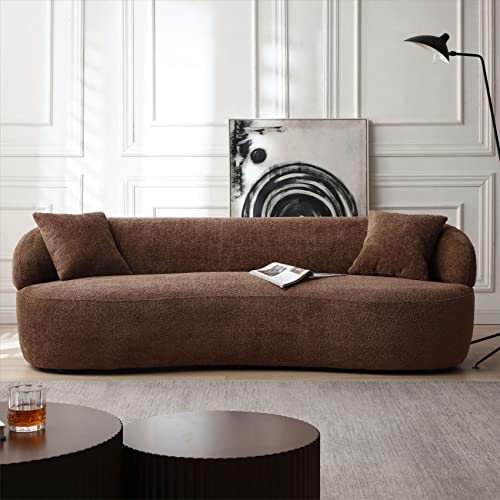 KEVINSPACE 86.61" Curved Sofa, 3-Seat Modern Upholstered Sofa Couch Living