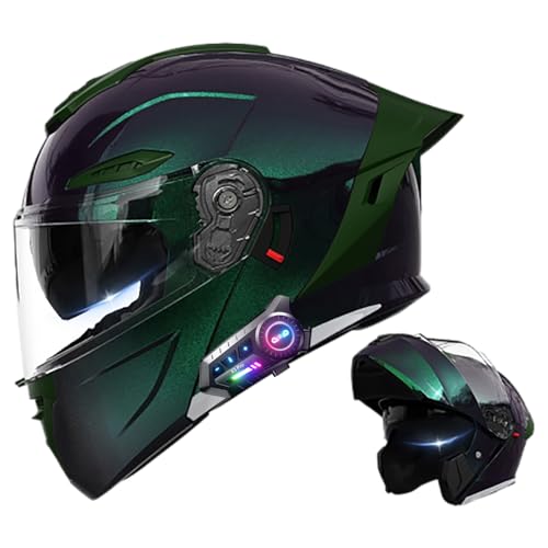 新品 バイク フリップアップ 内蔵レンズ システム フルフェイスヘルメット　緑A バイク ヘルメット フリップアップ Bluetooth」の人気商品一覧・価格