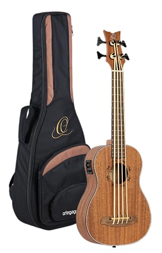 Ortega Guitars Travel Bass electro-acoustic - Lizard Series - Bass Ukulele - includes Gig Bag - Mahogany (LIZZY-BS-GB)