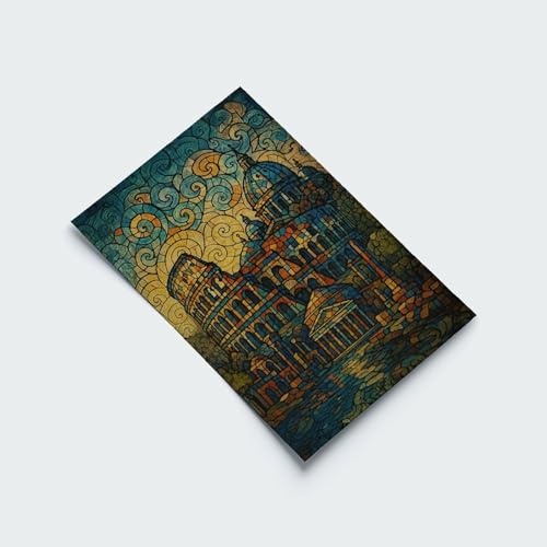 Poster vitrail romain sur toile 50x75 cm, idée cadeau pour chambre