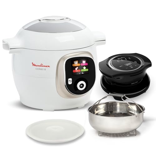 Moulinex Cookeo+ avec Extra Crisp, Multicuiseur, Air fryer, 10modes de cuisson, Cuisson sous pression, Recettes faciles pas à pas, CE85XCF0, Blanc