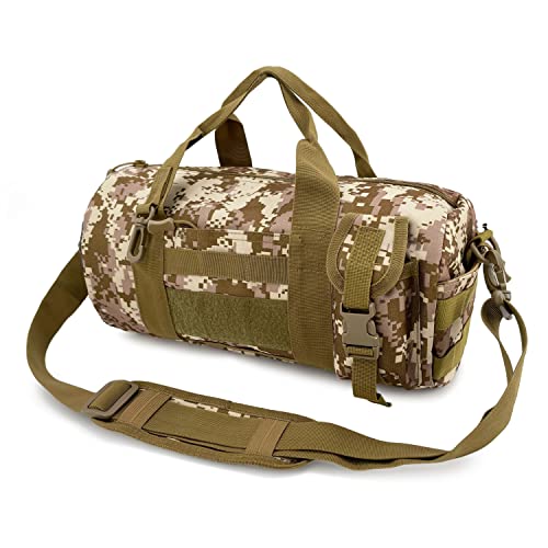 Jaegvida Gym Bag Tactical Duffel Bag Fitness Bag Travel Bag For Fitness Travel Hunting (Sand Digital Camo) #TOP3