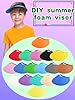 26 Pack White Sun Foam Visors DIY Summer Blank Foam Visors String Adjustable Sun Visor Hat for Adult Kids Summer Gifts Outdoor Supplies (US, Alpha, One Size, Color Set 2) #4