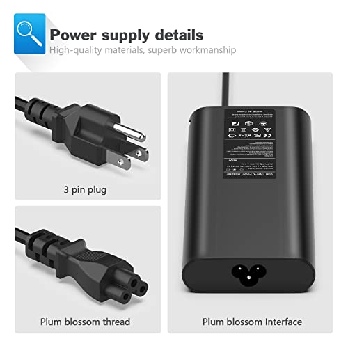 90W Usb C Laptops Charger For Dell Xps 13 9365 9360 9370 Latitude7420 7320 7390 Latitude 3400,3500, 5289,5300 2In1 Adapter Type Usb-C Charing Include Power Cord #TOP3